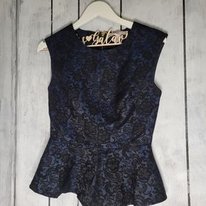 {3/$20} Forever 21 Navy Lace Peplum Top